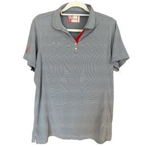 Oobe Chick Fil A blue white striped work polo short sleeve xl women’s?